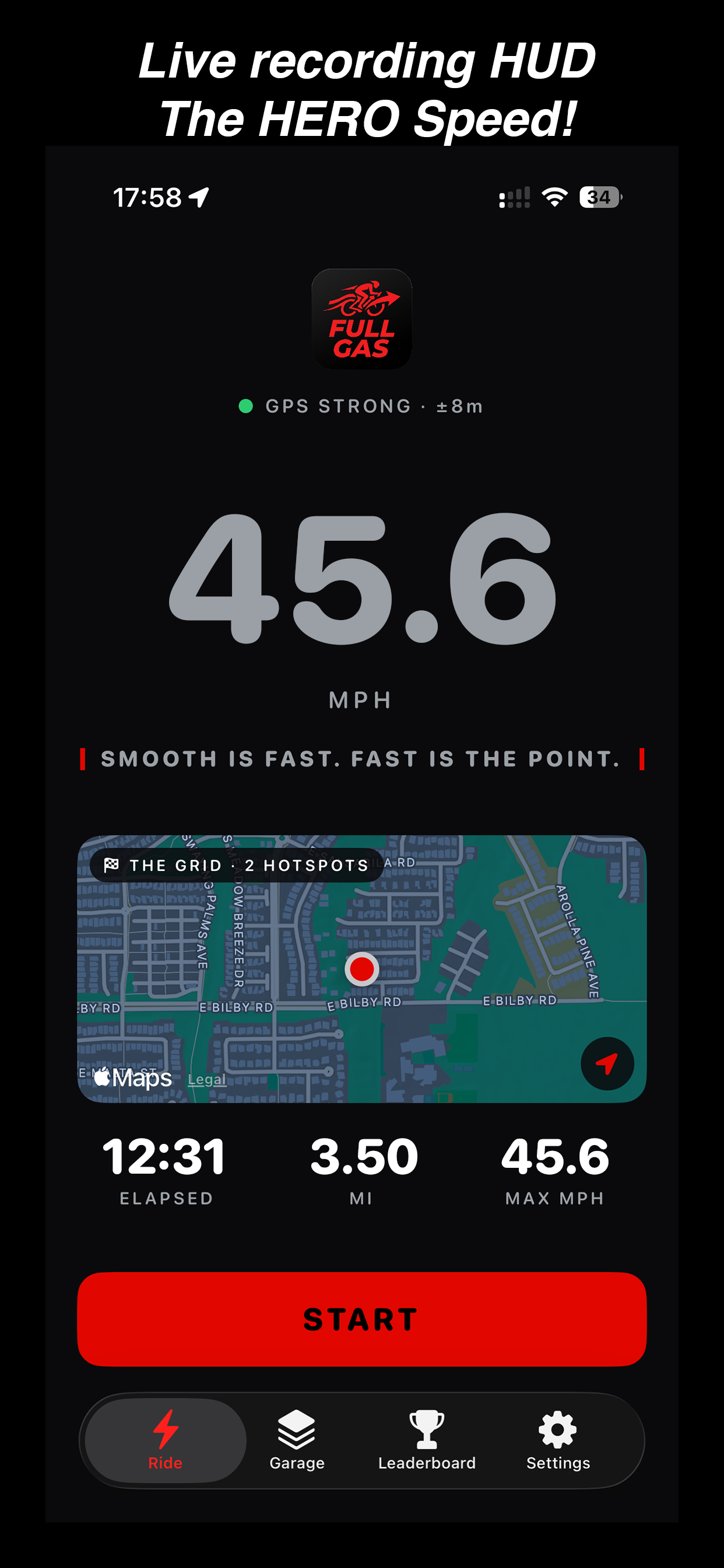 FULLGAS — live recording HUD